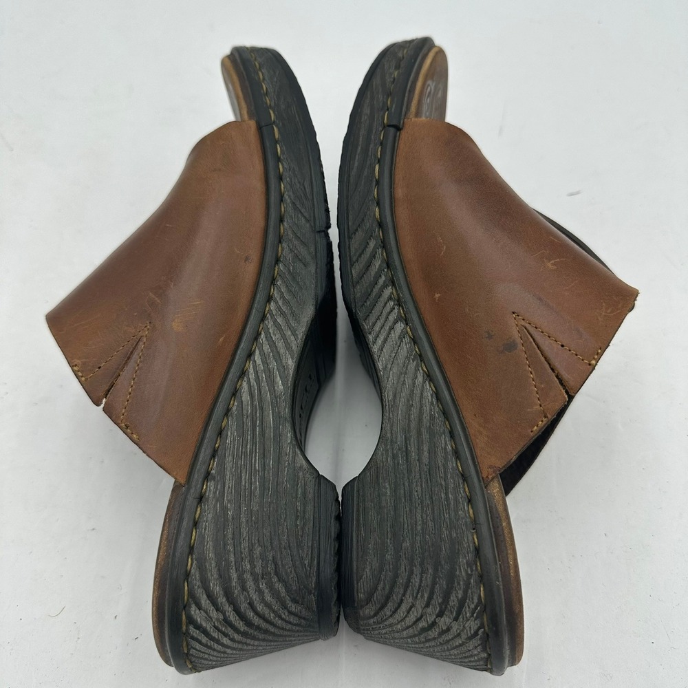 Born Womens Y2K Leather Wedge Thong Slide Sandals Size 8 Platform Boho Hippie - Picture 6 of 11